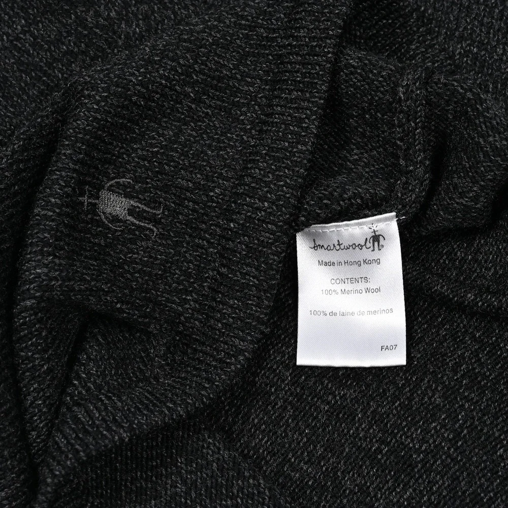 Smartwool Men's 100% Merino Wool Quarter 1/4 Zip Sweater Black Large Outdoor